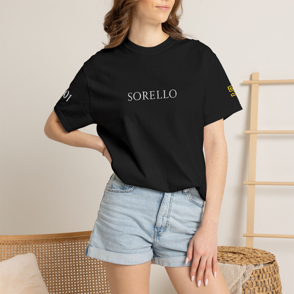 BLACK EMBROIDERED SORELLO T-SHIRT