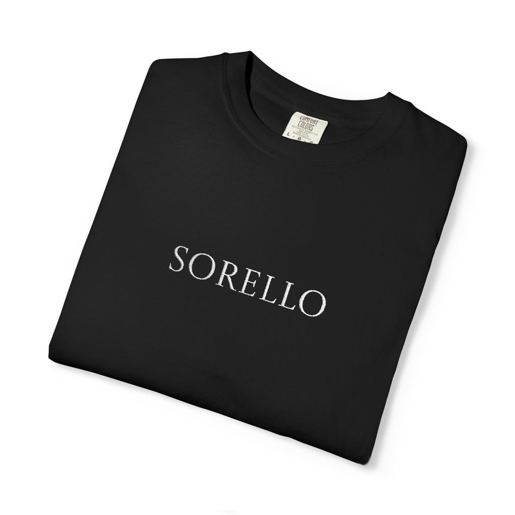 BLACK EMBROIDERED SORELLO T-SHIRT