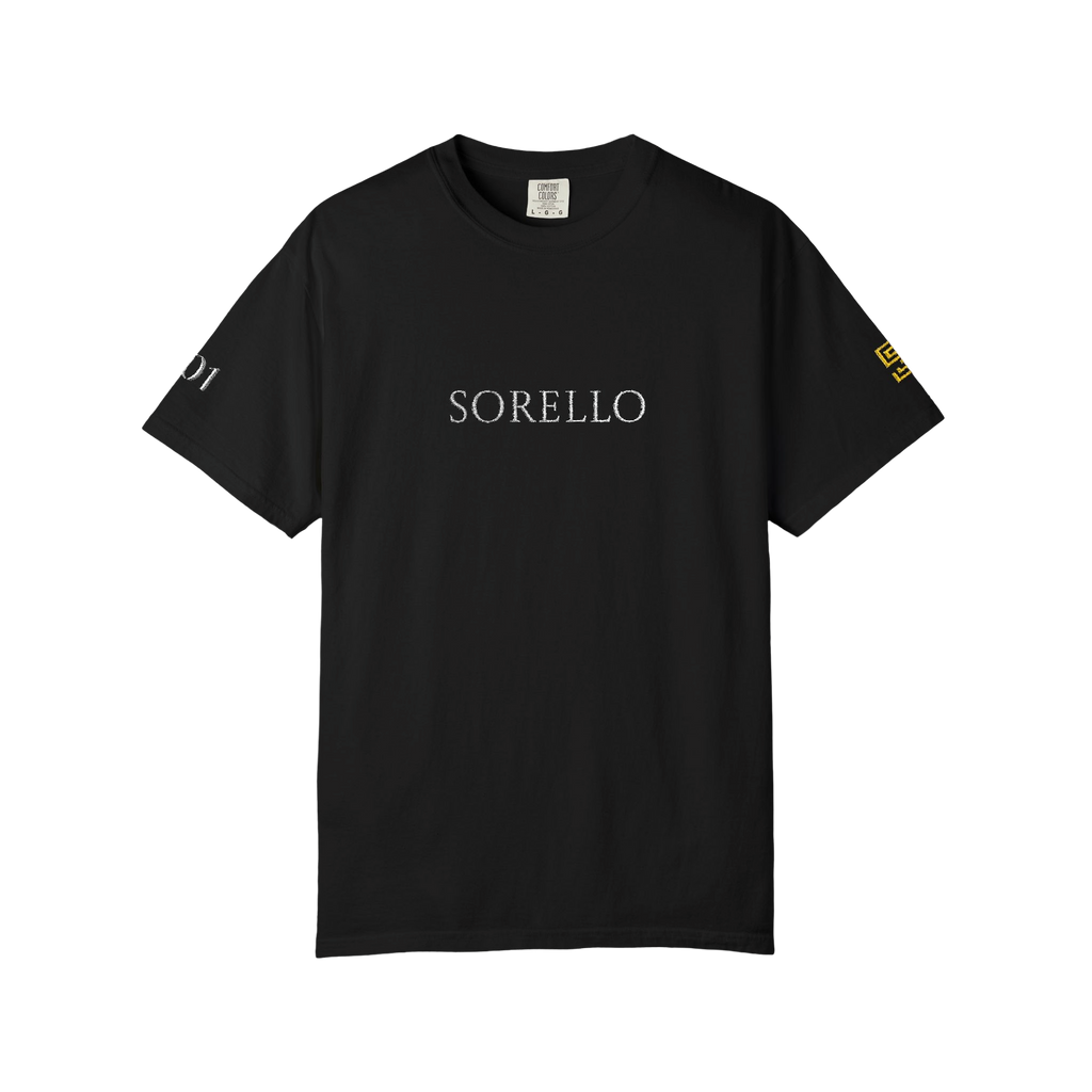 BLACK EMBROIDERED SORELLO T-SHIRT