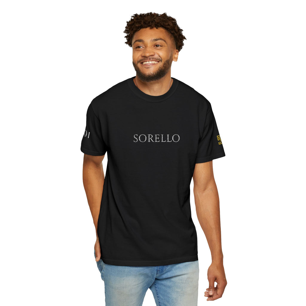 BLACK EMBROIDERED SORELLO T-SHIRT